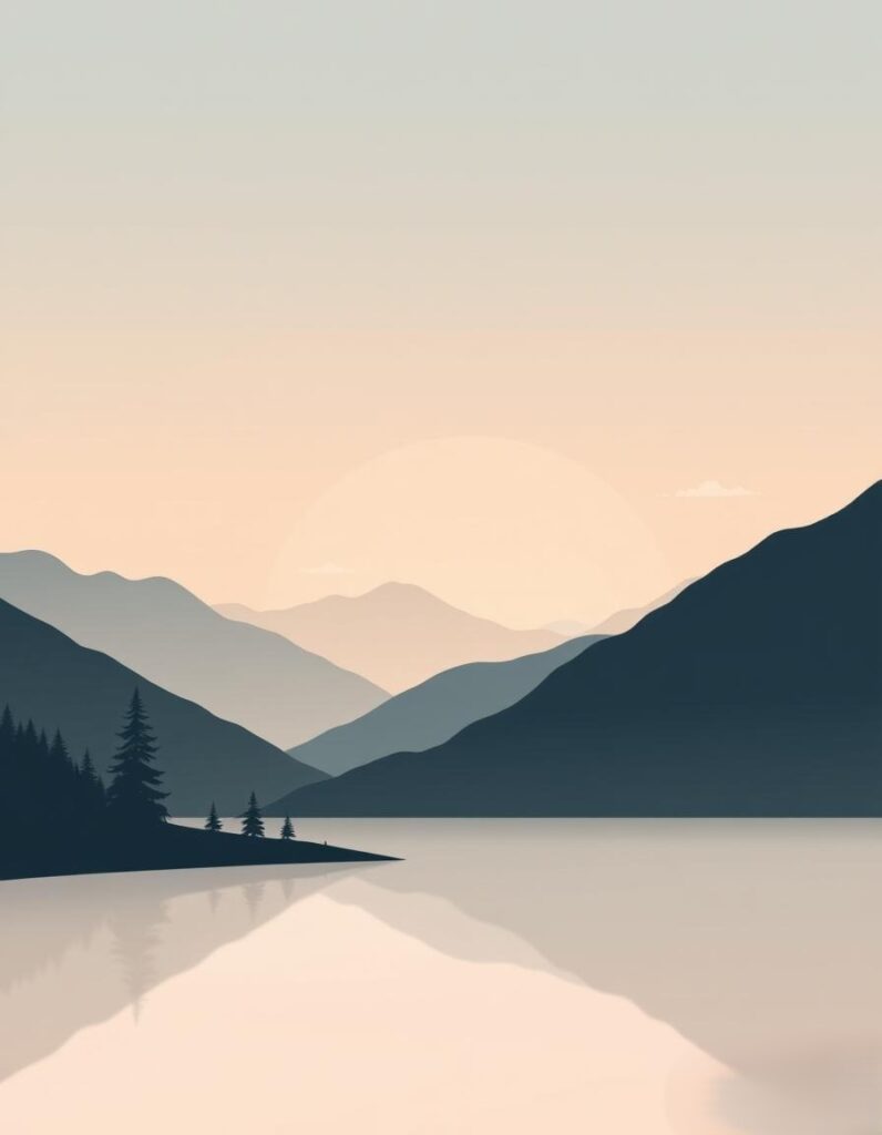 Minimalist Mountain Landscape Print
