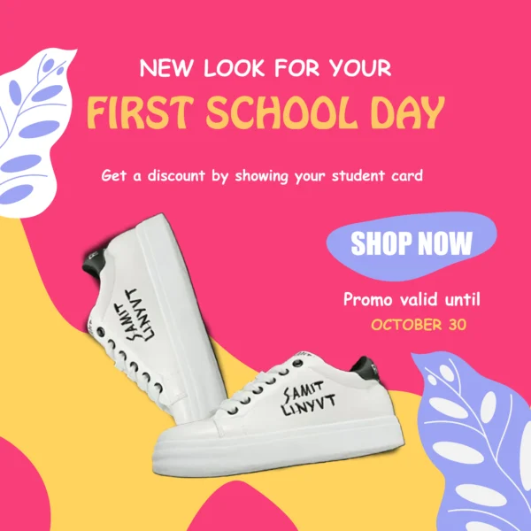 Back to school NINE-01-01 First School Day design template
